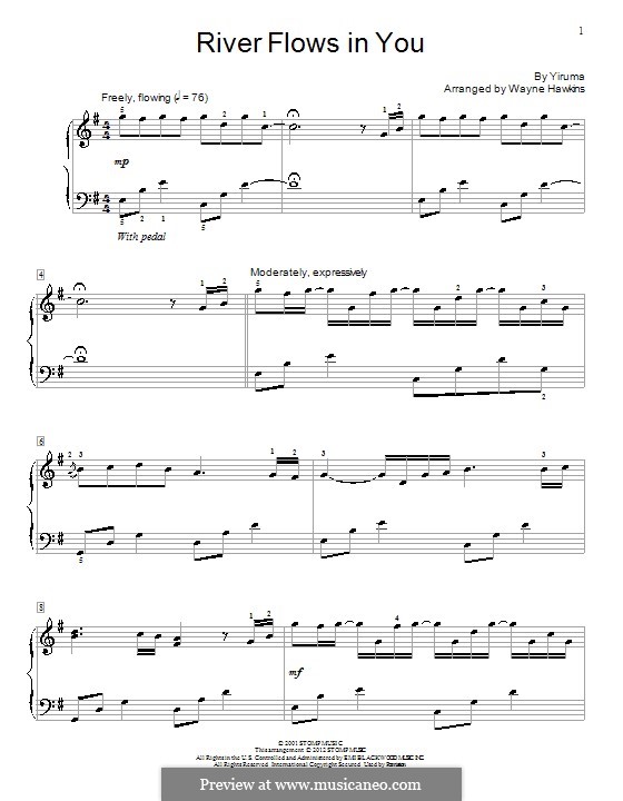 River Flows in You: Для фортепиано (с аппликатурой) by Yiruma