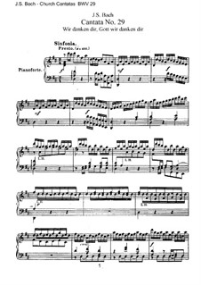 Wir danken dir, Gott, wir danken dir, BWV 29: Клавир с вокальной партией by Иоганн Себастьян Бах