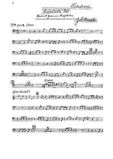 Радуйтесь, спасённые народы, BWV 30: Партия литавр by Иоганн Себастьян Бах
