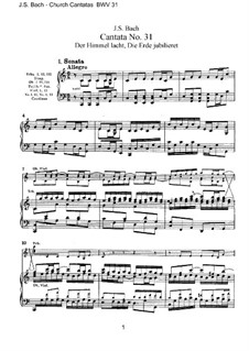 Der Himmel lacht! Die Erde jubilieret, BWV 31: Аранжировка для голосов и фортепиано by Иоганн Себастьян Бах