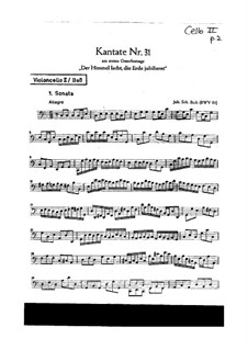 Der Himmel lacht! Die Erde jubilieret, BWV 31: Cello II or double bass part by Иоганн Себастьян Бах