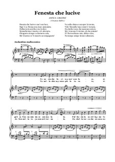 Finestra che lucevi: Для голоса и фортепиано (A minor) by Винченцо Беллини