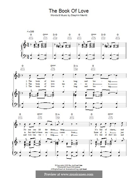 The Book of Love (The Magnetic Fields): Для голоса и фортепиано (или гитары) by Stephin Merritt