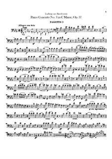 Концерт для фортепиано с оркестром No.3, Op.37: Партии первого и второго фаготов by Людвиг ван Бетховен
