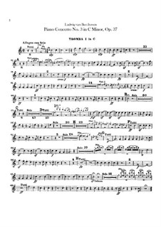 Концерт для фортепиано с оркестром No.3, Op.37: Партии первой и второй труб by Людвиг ван Бетховен