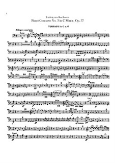 Концерт для фортепиано с оркестром No.3, Op.37: Партия литавр by Людвиг ван Бетховен