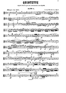 Струнный квинтет No.1 ми-бемоль мажор, Op.4: Партия I альта by Людвиг ван Бетховен