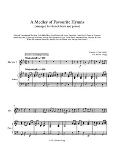 A Medley of Favourite Hymns: For horn and piano by Unknown (works before 1850)