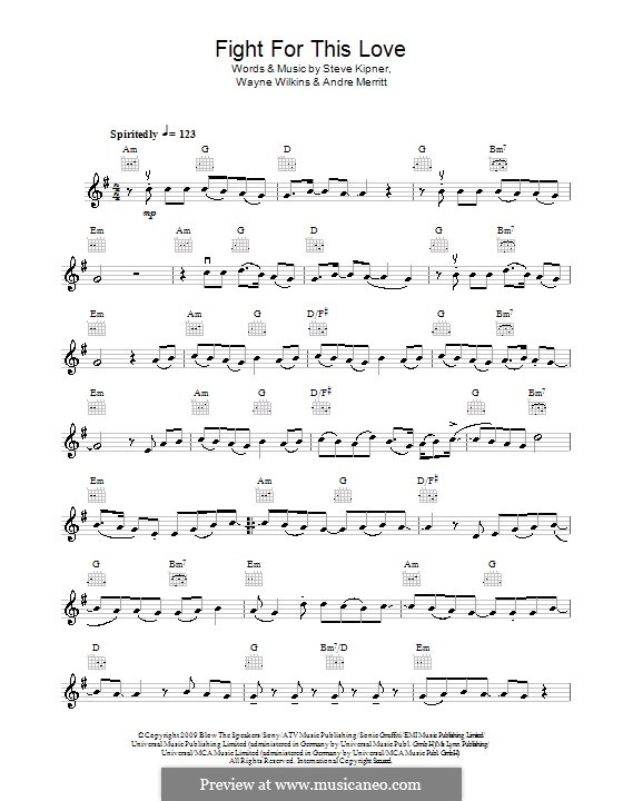 Fight for This Love (Cheryl Cole): Для скрипки by Andre Merritt, Stephen Alan Kipner, Wayne Wilkins