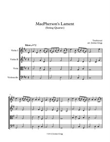 MacPherson's Lament: Для струнного квартета by James MacPherson