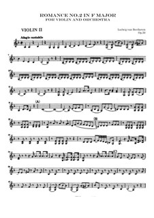 Романс для скрипки с оркестром No.2 фа мажор, Op.50: Партия второй скрипки by Людвиг ван Бетховен