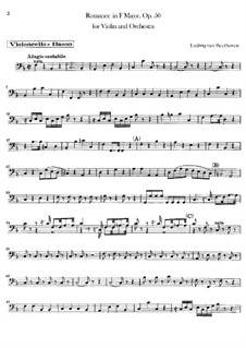 Романс для скрипки с оркестром No.2 фа мажор, Op.50: Партия виолончели и контрабаса by Людвиг ван Бетховен