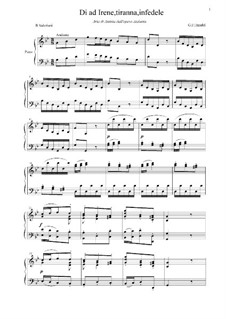Аталанта, HWV 35: Di ad Irene, tiranna, infedele, for tenor and piano by Георг Фридрих Гендель
