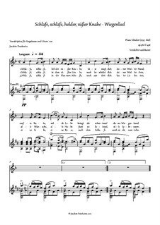 Колыбельная, D.498 Op.98 No.2: Для голоса и гитары by Франц Шуберт