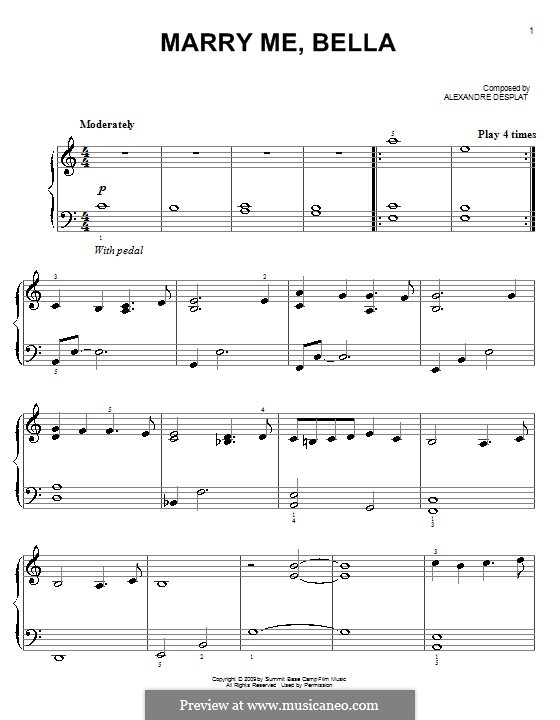 Marry Me, Bella: Для фортепиано by Alexandre Desplat