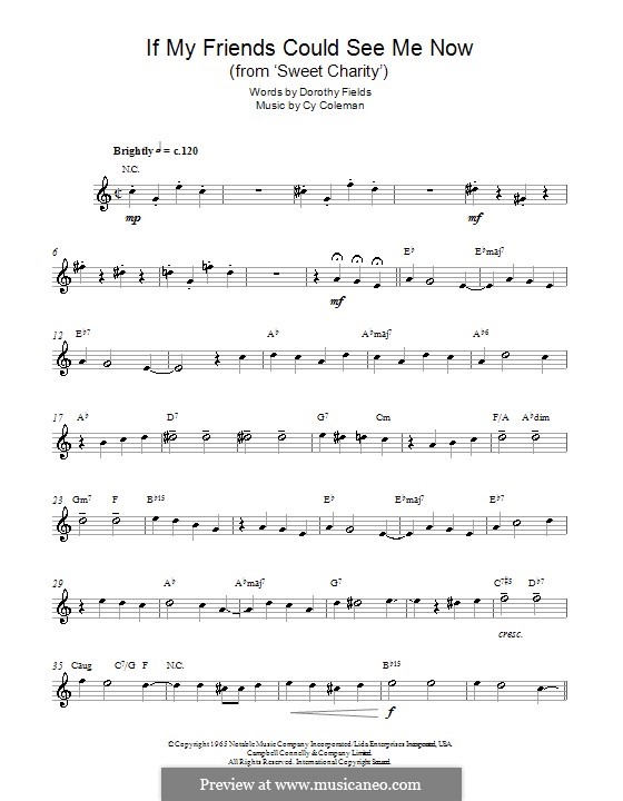 If My Friends Could See Me Now (from Sweet Charity): Для альтового саксофона by Cy Coleman