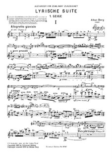 Lyrische Suite: Violinstimme I by Альбан Берг
