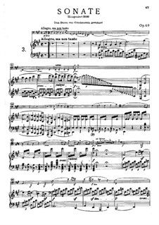 Соната для виолончели и фортепиано No.3 ля мажор, Op.69: Allegro, ma non tanto by Людвиг ван Бетховен