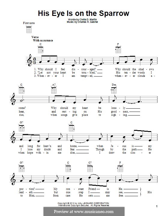 His Eye Is on the Sparrow (Ethel Waters): Для укулеле by Charles Hutchinson Gabriel