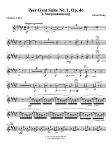 Сюита No.1, Op.46: Кларнет in B 1 (транспонированная партия) by Эдвард Григ