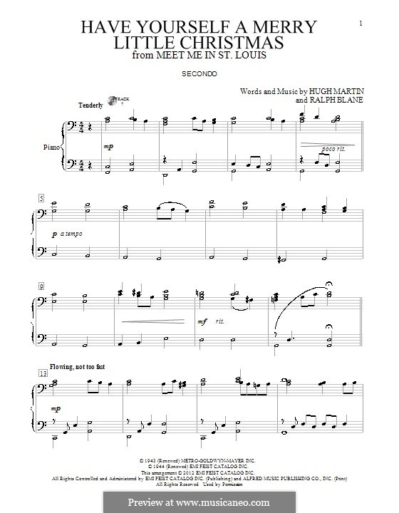 Piano version: For four hands by Hugh Martin, Ralph Blane