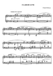 No.3 Лунный свет, для фортепиано: Для одного исполнителя by Клод Дебюсси