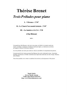 Three Preludes for Piano: Для одного исполнителя by Thérèse Brenet