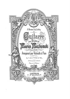 Две пьесы для фортепиано, Op.45: No.2 Guitarre (On the Guitar), for cello and piano by Мориц Мошковский