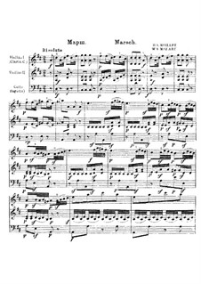 Марш ре мажор, K.290: Партитура by Вольфганг Амадей Моцарт