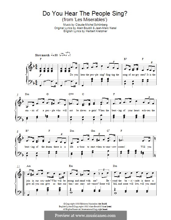 Do You Hear the People Sing: Для фортепиано by Claude-Michel Schönberg