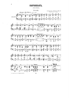 Карнавал, Op.45: Для фортепиано в 4 руки by Александр Глазунов