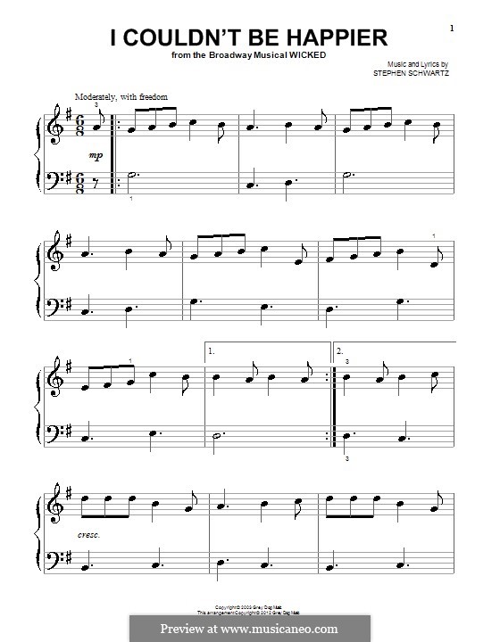 I Couldn't Be Happier: Для фортепиано by Stephen Schwartz
