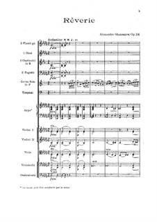 Réverie, Op.24: Партитура by Александр Глазунов