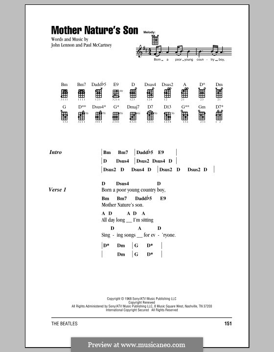 Mother Nature's Son (The Beatles): Для укулеле by John Lennon, Paul McCartney