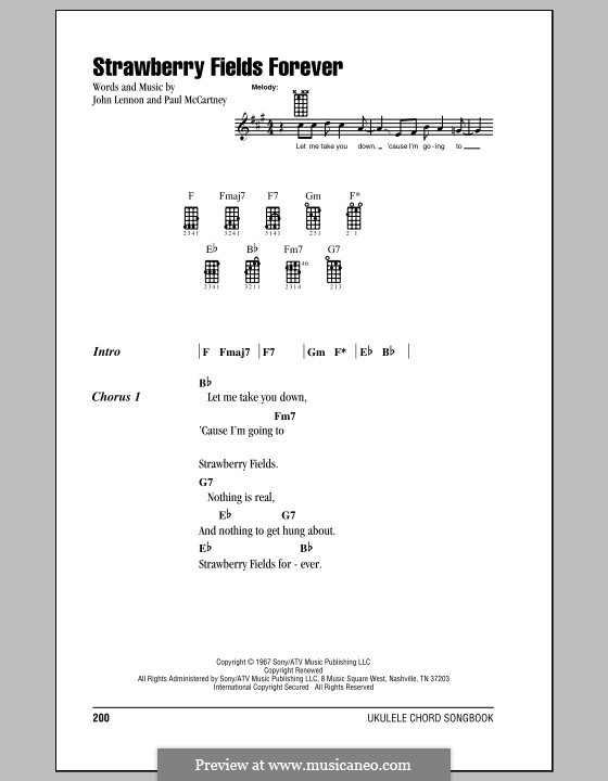 Strawberry Fields Forever (The Beatles): Для укулеле by John Lennon, Paul McCartney