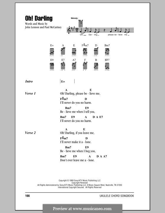 Oh! Darling (The Beatles): Для укулеле by John Lennon, Paul McCartney