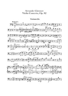 Концерт для скрипки и фортепиано ля минор, Op.82: Партия виолончелей by Александр Глазунов