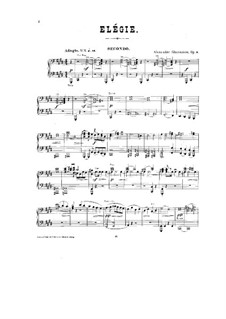 Памяти героя. Элегия, Op.8: Для фортепиано в 4 руки – партии by Александр Глазунов