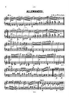 Двенадцать аллеманд, Op.4: Аллеманды No.1-10, J.15–24 by Карл Мария фон Вебер
