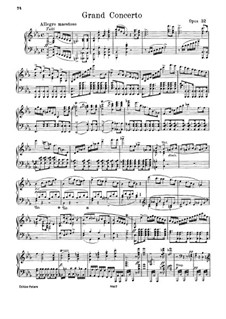 Концерт для фортепиано с оркестром No.2, J.155 Op.32: Сольная партия by Карл Мария фон Вебер