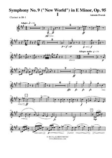 Часть I: Кларнет in B 1 (транспонированная партия) by Антонин Дворжак