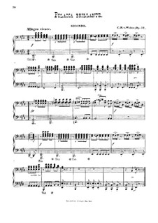Блестящий полонез, J.268 Op.72: Для фортепиано в четыре руки by Карл Мария фон Вебер