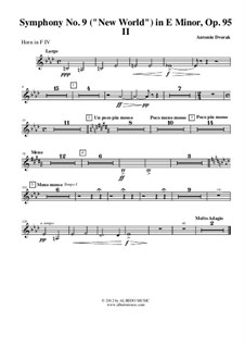 Часть II (Ларго): Horn in F 4 (transposed part) by Антонин Дворжак