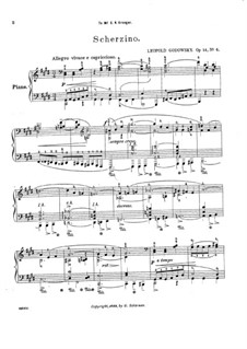 Четыре пьесы для фортепиано, Op.14: No.4 Скерцино by Леопольд Годовский