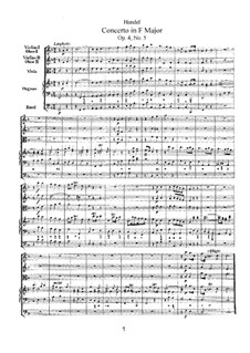 Концерт No.5 фа мажор, HWV 293: Концерт No.5 фа мажор by Георг Фридрих Гендель