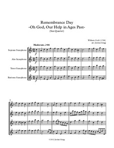 O God, Our Help in Ages Past: For saxophone quartet by William Croft