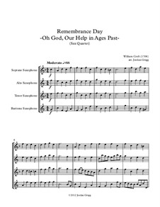 O God, Our Help in Ages Past: For saxophone quartet by William Croft