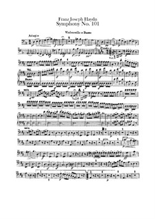 Симфония No.101 ре мажор 'Часы', Hob.I/101: Партия виолончели и контрабаса by Йозеф Гайдн