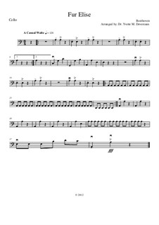 К Элизе, WoO 59: Для струнного оркестра (elementary to middle school age youth) – cello part by Людвиг ван Бетховен
