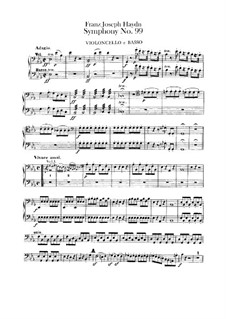 Симфония No.99 ми-бемоль мажор, Hob.I/99: Партия виолончели и контрабаса by Йозеф Гайдн